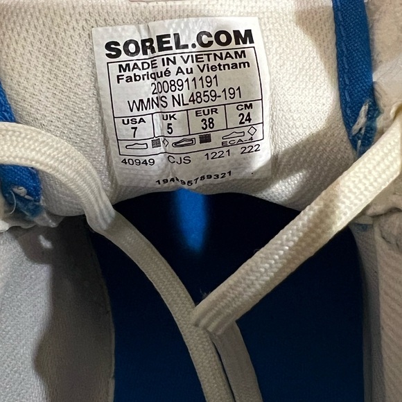 Sorel Women's ONA 718 Mid Shoe Chalk White Hyper Blue - Picture 9 of 9